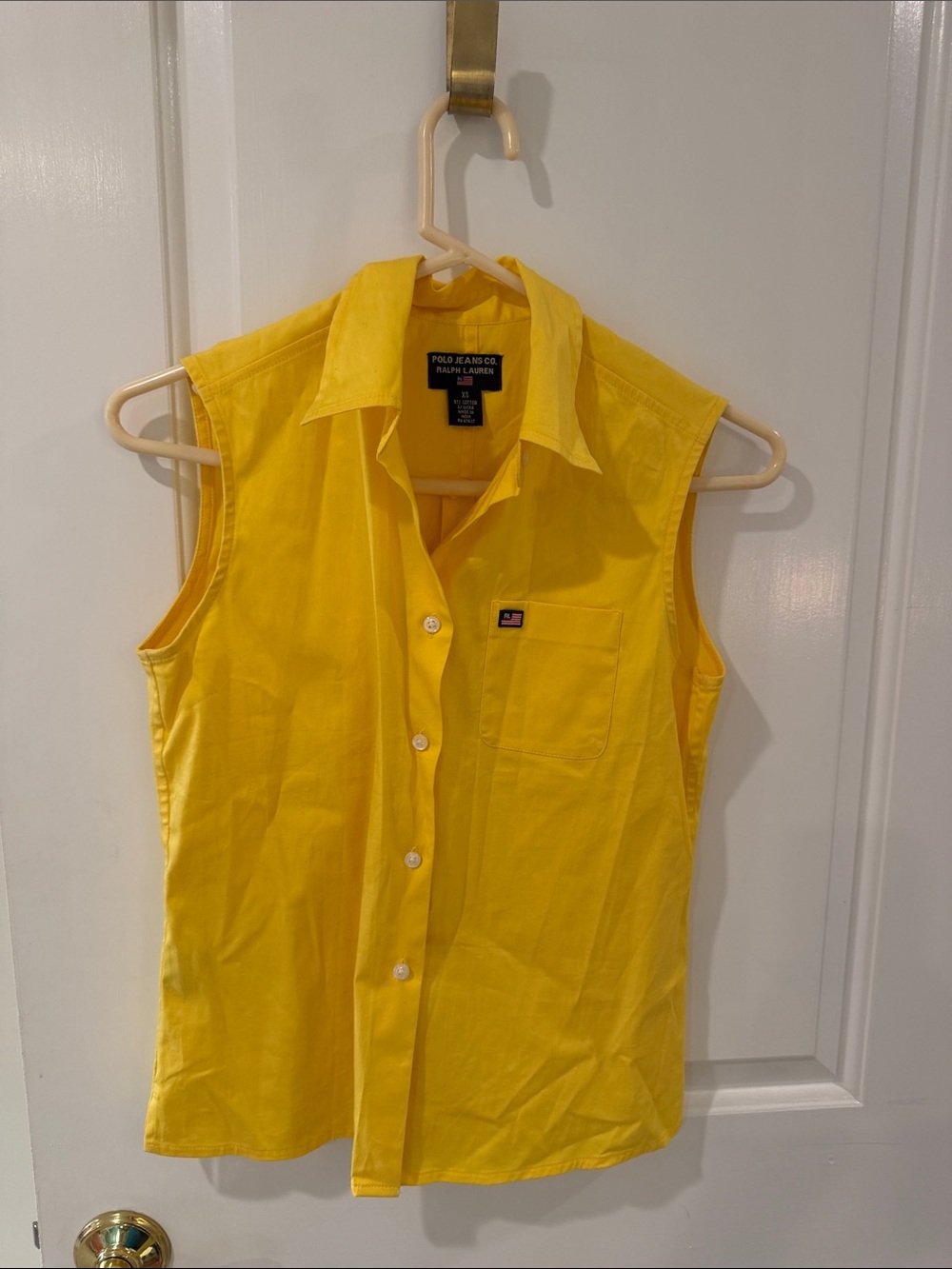 Polo by Ralph Lauren Bright Yellow Sleeveless Button-Down Shirt